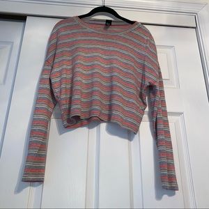 Wild Fable Striped Crop Shirt Size Small